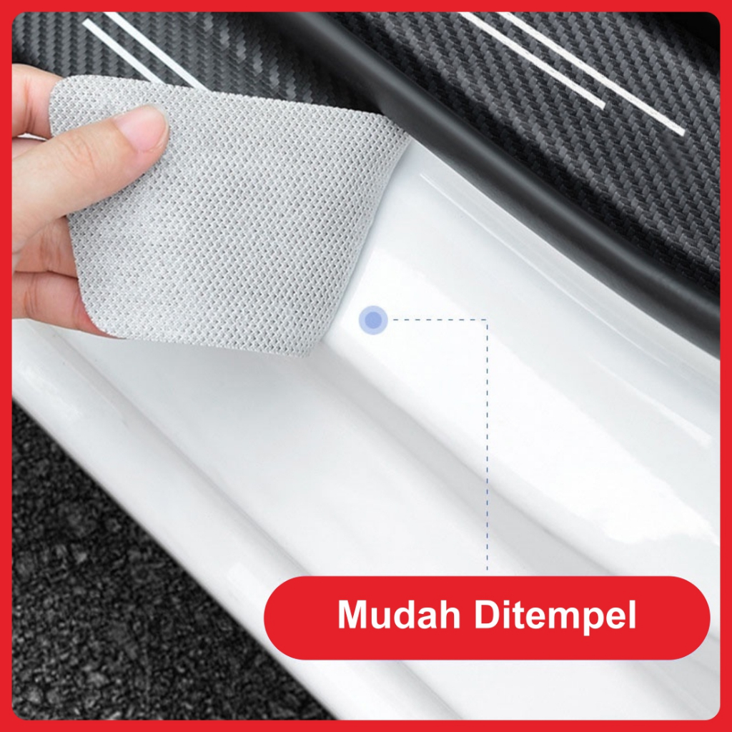 TERSEDIA Stiker Karbon Mobil-Stiker Pijakan Pintu Mobil-Stiker Bemper Mobil- 3D Nano Karbon Anti