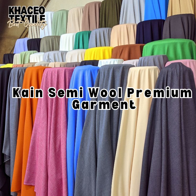 PROMO BAHAN SEMI WOOL/KAIN SEMI WOOL STRETCH/NON STRETCH POLOS IMPORT GARMENT PREMIUM