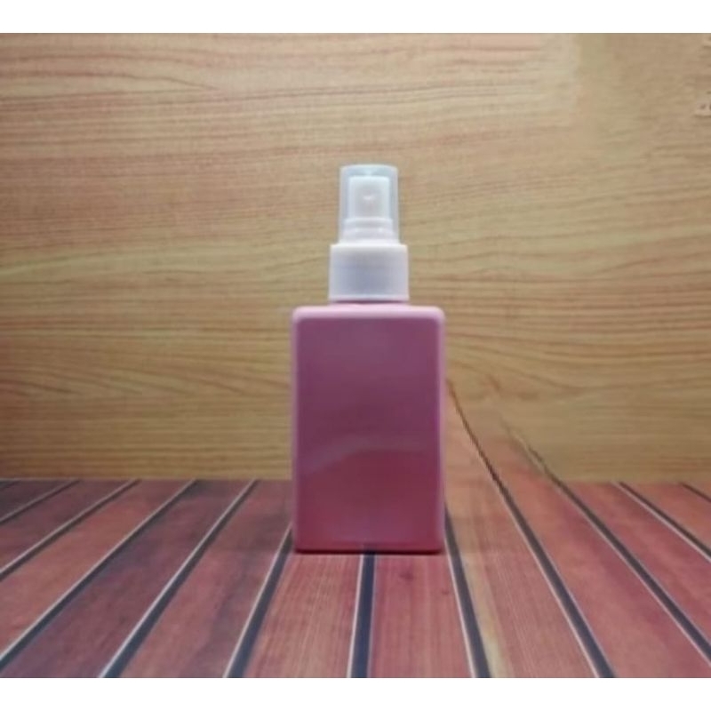 BOTOL SPRAY 100ML KOTAK PINK / BOTOL 100ML KOTAK PINK TUTUP SPRAY PUTIH