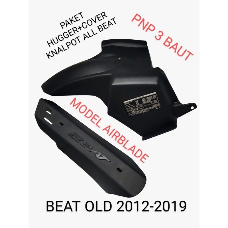 HUGGER AIR BLADE SPAKBOR KOLONG BEAT OLD FI 3 BAUT PNP 2012-2018 PLUS COVER KNALPOT ALL BEAT