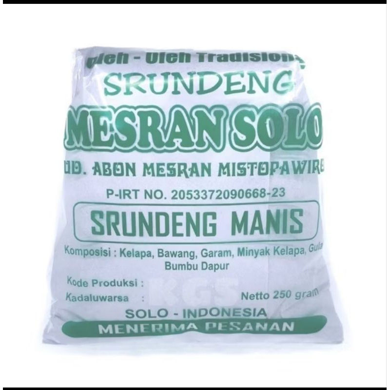 

Serundeng Manis Mesran Solo Original