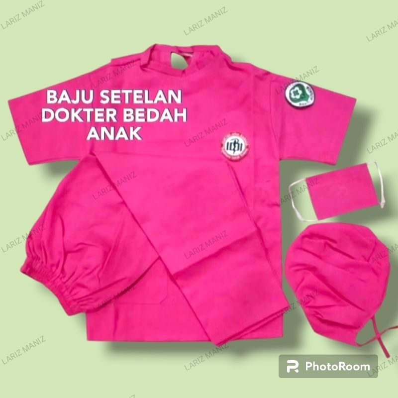 BAJU DOKTER BEDAH ANAK, BAJU DOKTER BEDAH ANAK WARNA MERAH MUDA