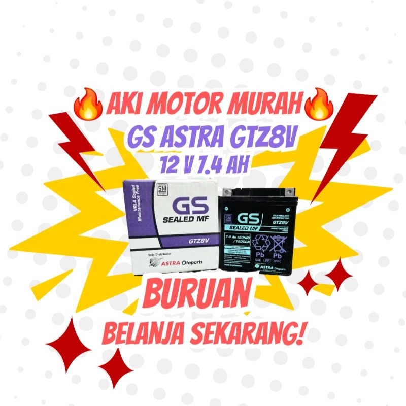 Aki Motor GS ASTRA GTZ8V ASLI ORIGINAL Aki Motor CBR 250 CBR 250RR R25 Vespa Sprint 150 KLX150