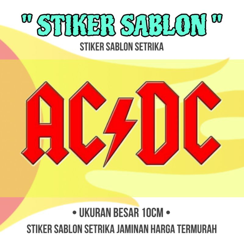 

Stiker sablon setrika ACDC merah Stiker dtf termurah