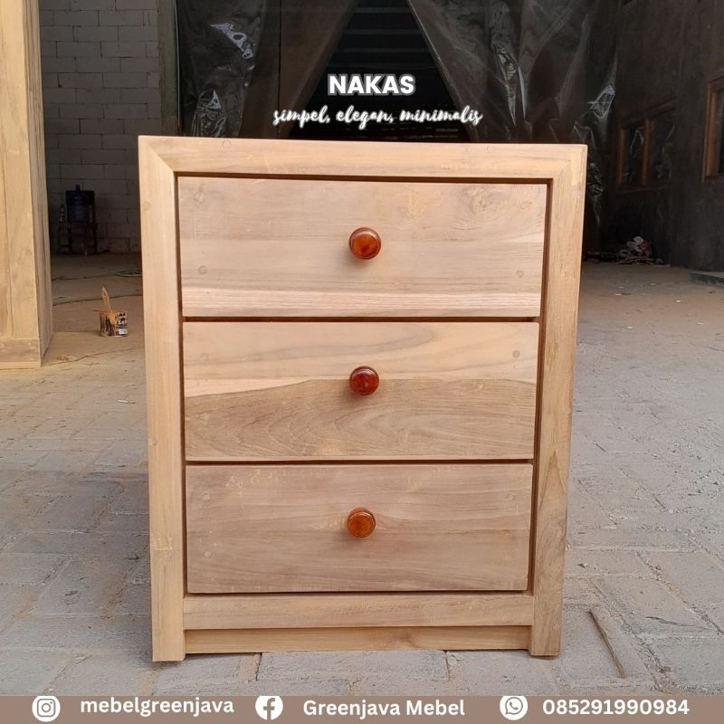 Nakas Meja | Nakas Minimalis Kayu Jati | Nakas Retro | Nakas Mentahan | Nakas Serbaguna Ukuran 50x40