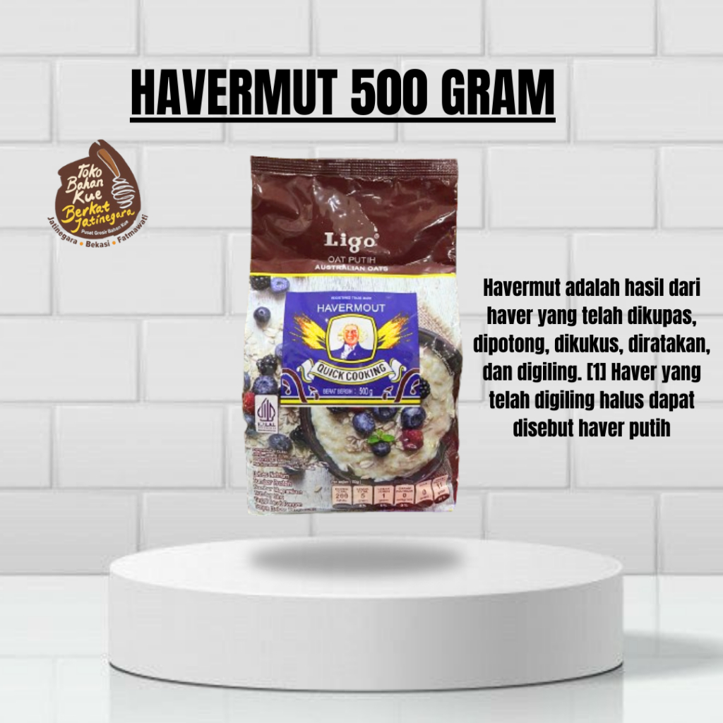 

LIGO HAVERMUT WHITE OATS 500 GRAM / QUICK COOKING OATS AUSTRALIAN / GANDUM PUTIH