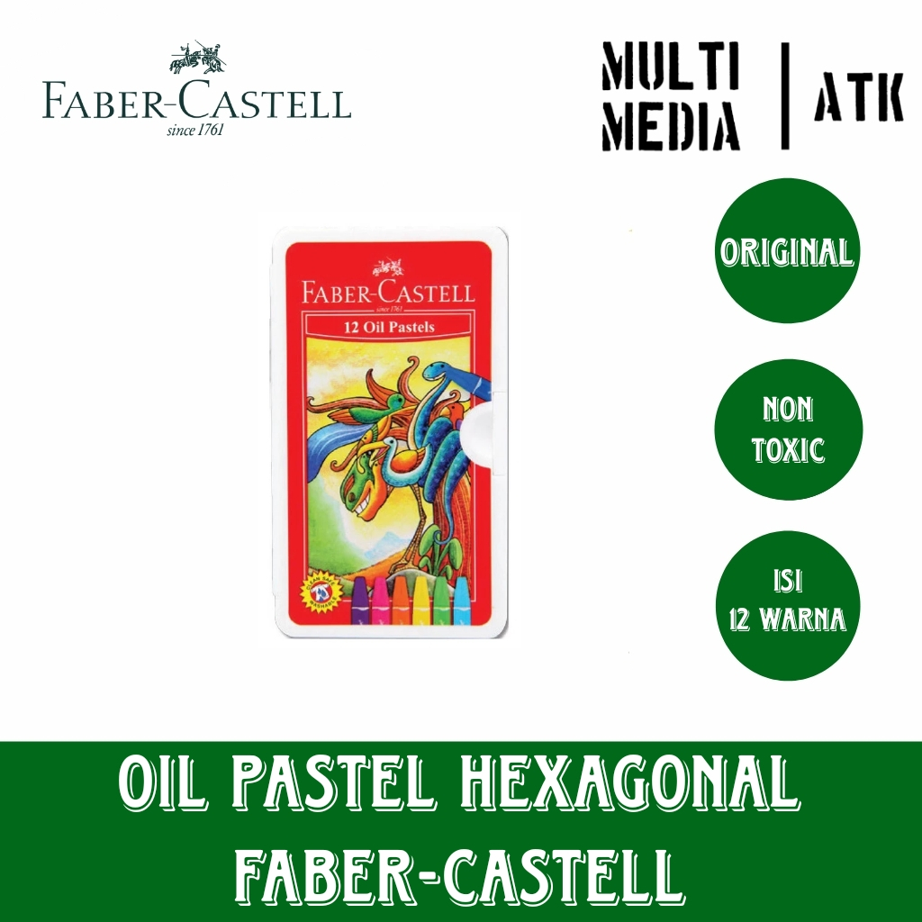 

FABER-CASTELL HEXAGONAL OIL PASTEL / CRAYON KRAYON 12 WARNA