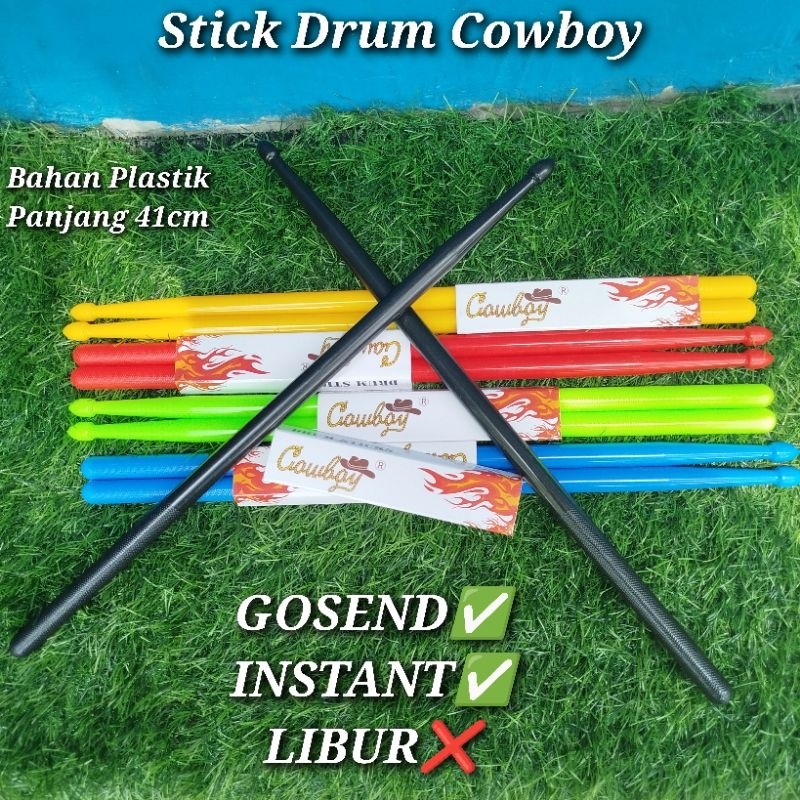 Stick Drum Cowboy sepasang || Stik drum plastik (2 buah) stick poundfit ripstick
