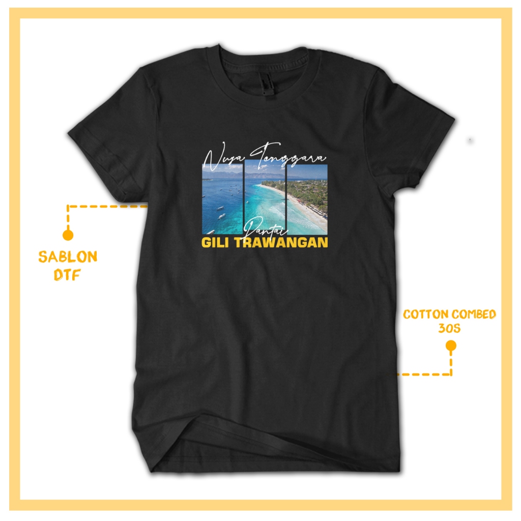 KAOS DISTRO GILI TRAWANGAN KOTA WISATA OLEH-OLEH TERLARIS NIDARSTORE