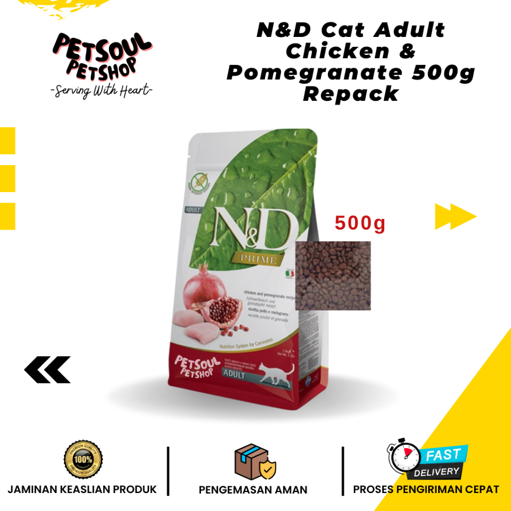 Farmina N&D Cat Adult Chicken & Pomegranate 500g Makanan Kucing N&D
