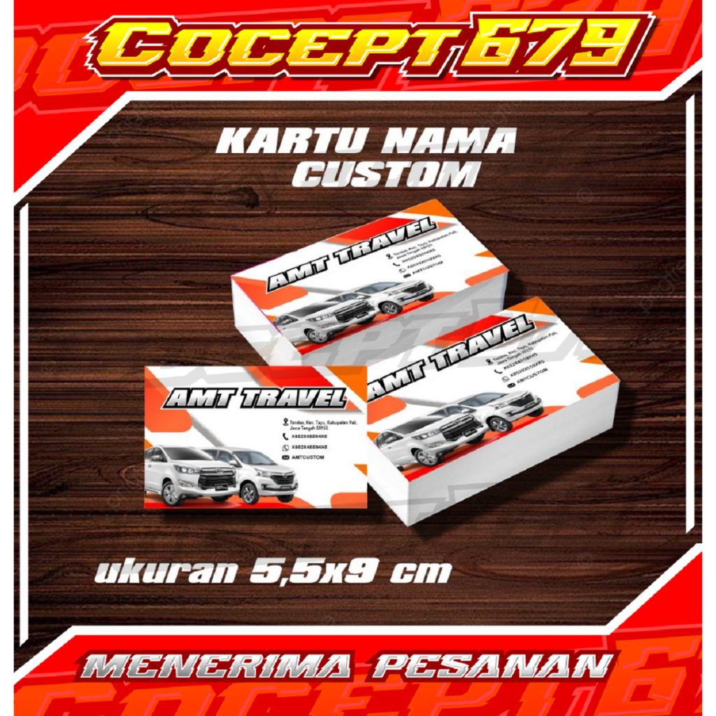 

Kartu Nama + Ukuran 5,5x9 cm Desain Travel + Bisa Request Desain Bebas