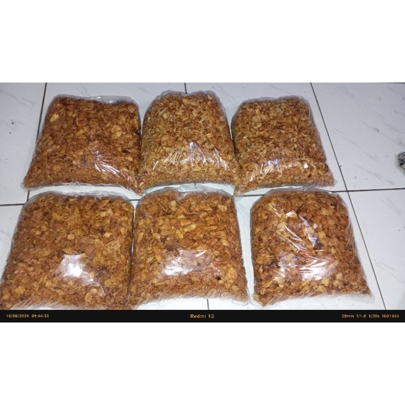 

remukan emping pedes manis 1kg