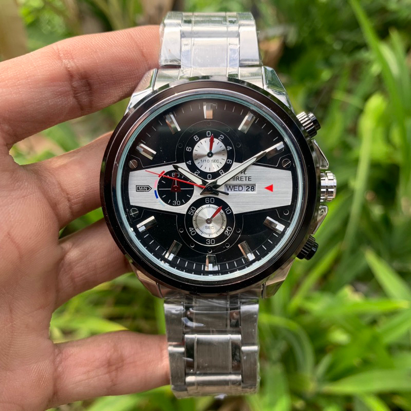 JAM TANGAN PRIA SPORT PREMIUM RANTAI KREPYAK ORIGINAL MIRETE TANGGAL HARI AKTIF