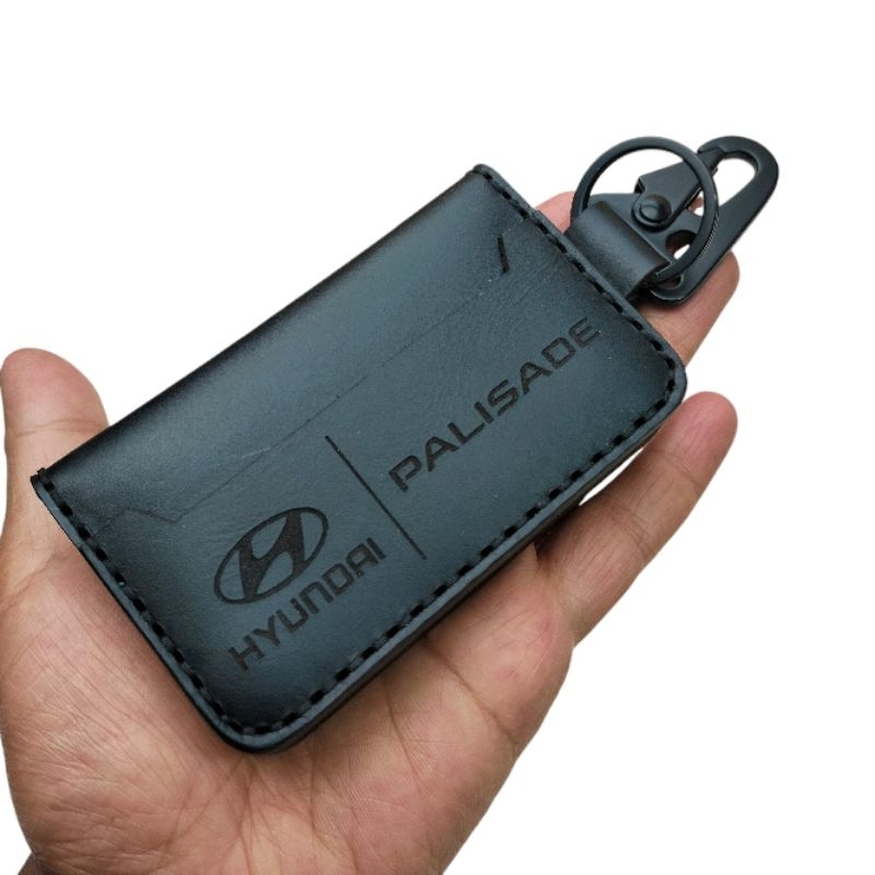 Dompet Stnk Mobil Hyundai Palisade Kulit Asli Full Gantungan Sarung Kunci Hand Made Free Nama Logo B