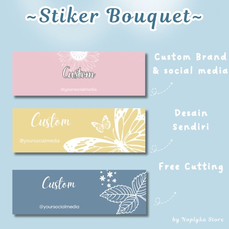 

Label Stiker Buket Bunga Bouquet Bunga Florist Costum