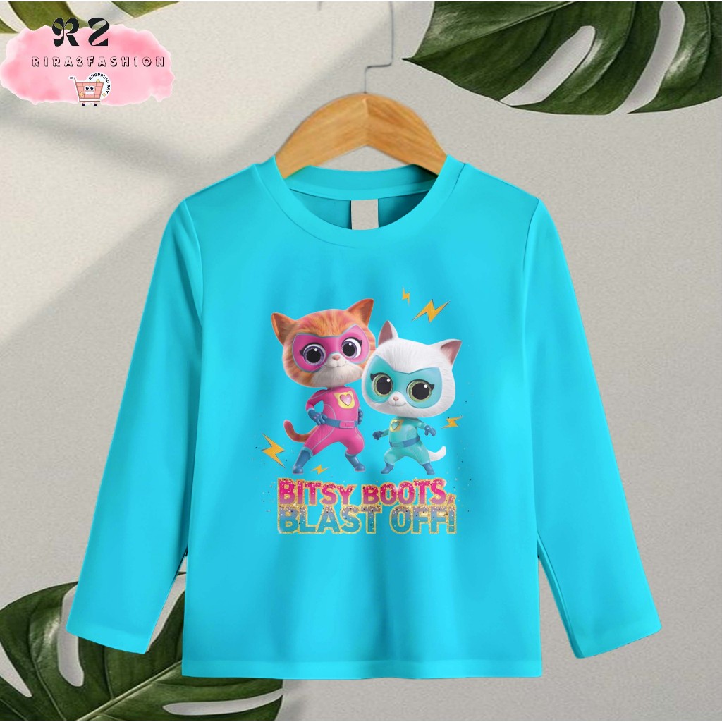 Baju Kaos Anak Lengan Panjang Motif Bitsy Boots Bahan Preimium