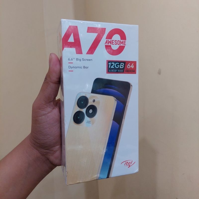 Itel A70 AWESOME RAM 12 ( 4+8gb ) ROM 64GB GARANSI RESMI INDONESIA