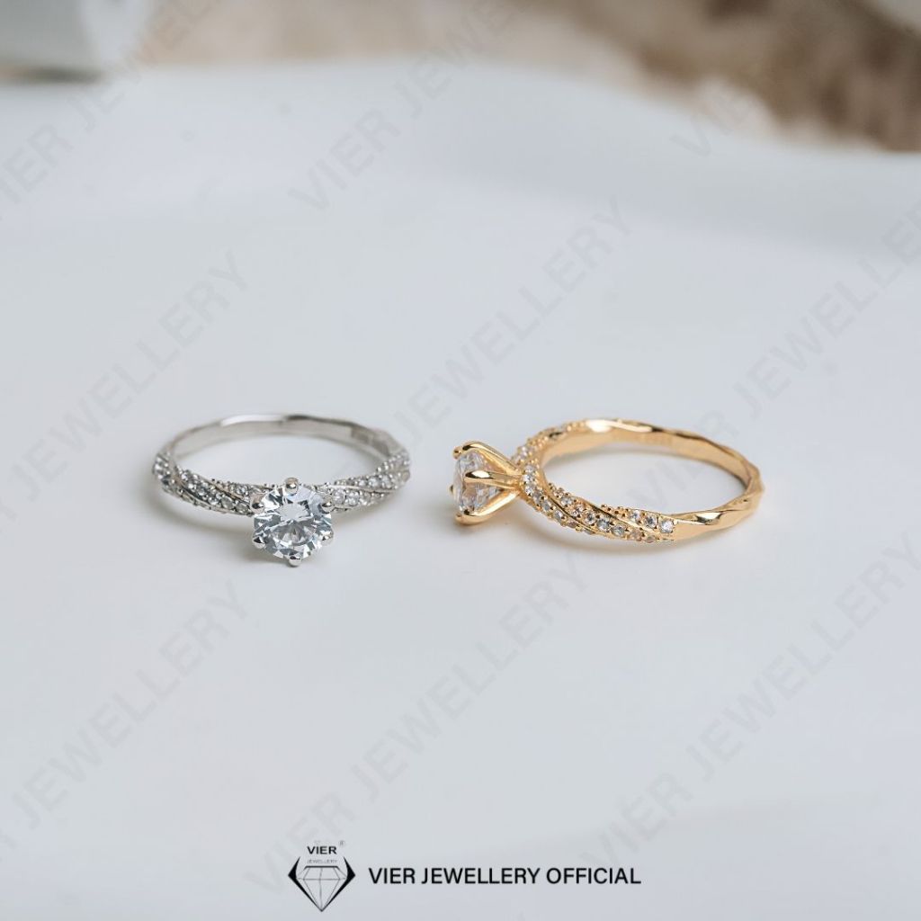 Vion S925 Ring 11058 , cincin replika berlian crystal zirconia , cincin silver 925 / perak