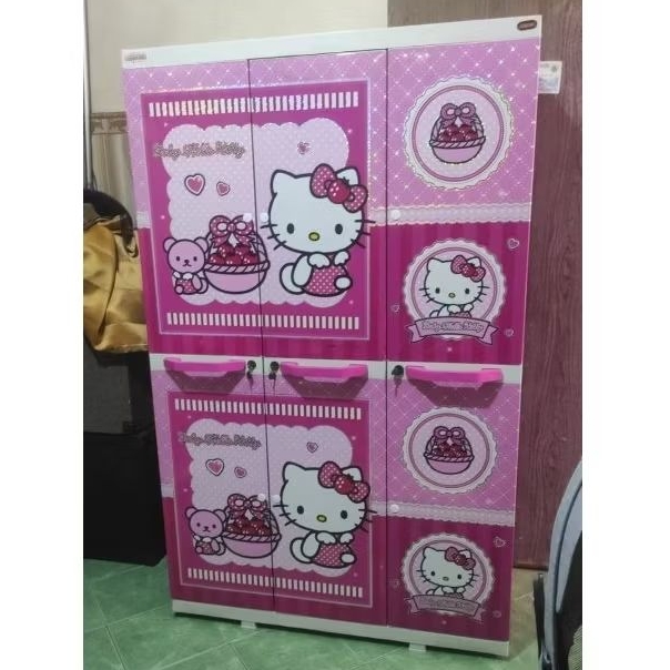 Lemari Plastik Naiba Mega Premium 3 Pintu Hello Kitty/Minnie Mouse