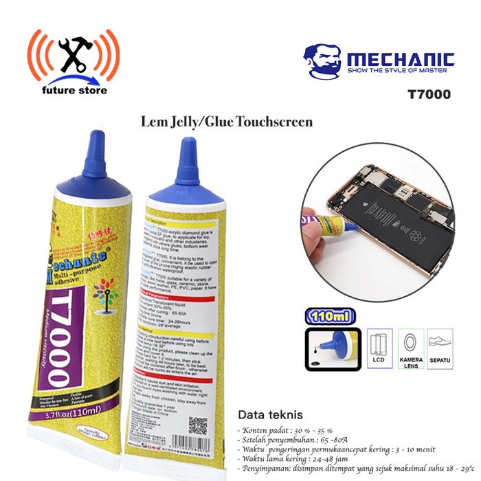 

LEM JELLY/GLUE TOUCHSCREEN/LCD MECHANIC T7000 110ML BLACK ORIGINAL