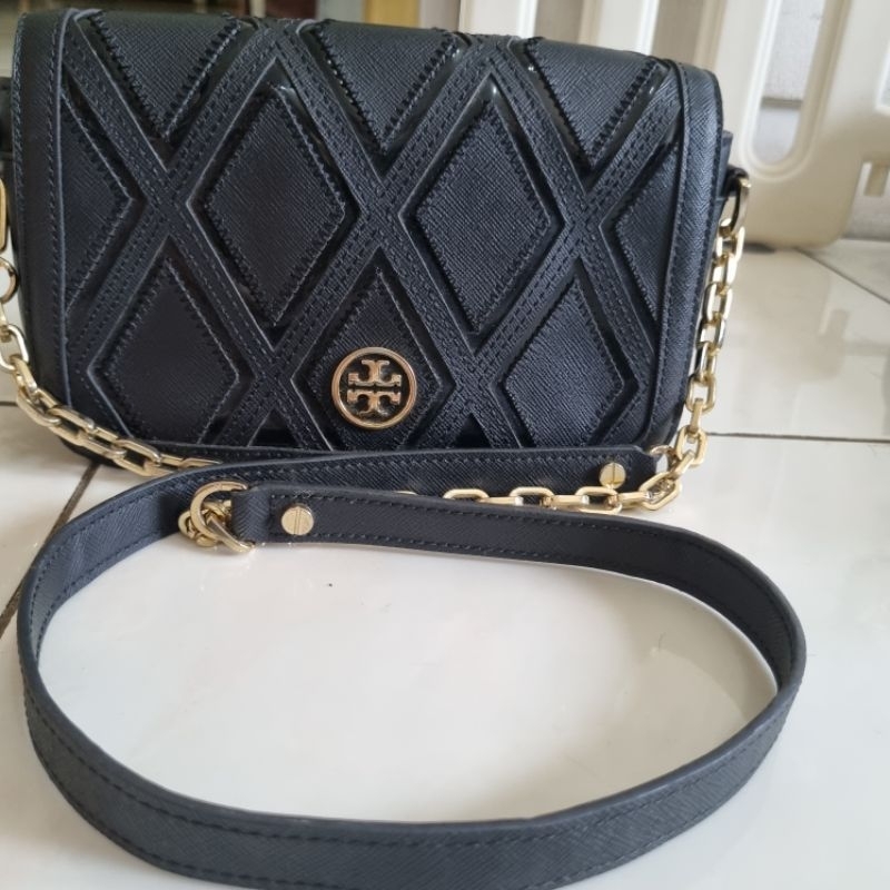 Tory Burch robinson hitam sling bag/ shoulder bag