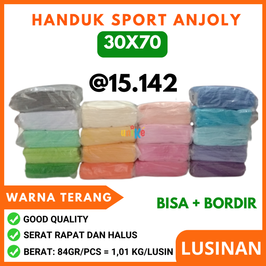 30x70 Handuk Kecil Olahraga / Handuk Kecil Souvenir Lusinan Anjoly TERANG Grosir Souvenir Handuk