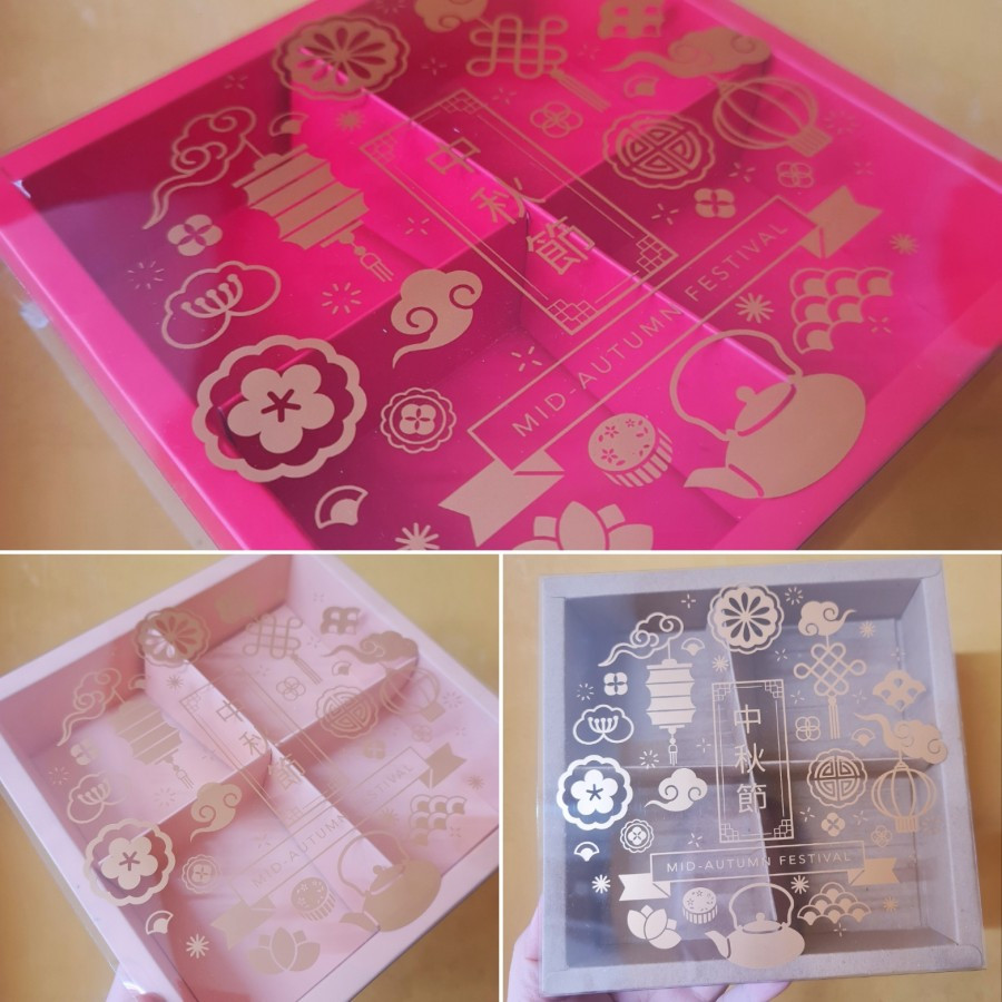

(5pcs) box mooncake 100gr dus kotak kue bulan sekat 4 kardus hantaran packaging hampers mid autumn festival
