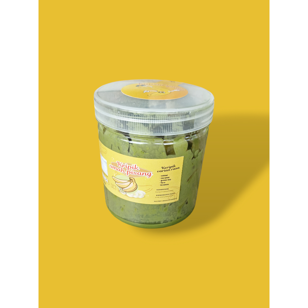 

Snack kripik omah pisang toples 600ml rasa green tea berat 160gr