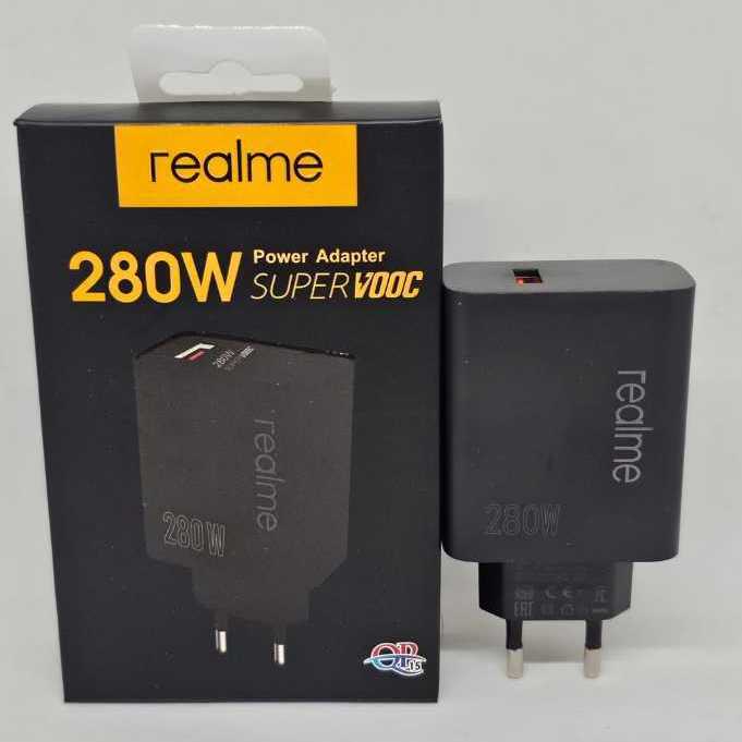 RB Kepala Charger Realme Black 280W Adapter Charger Super VOOC Fast Charging