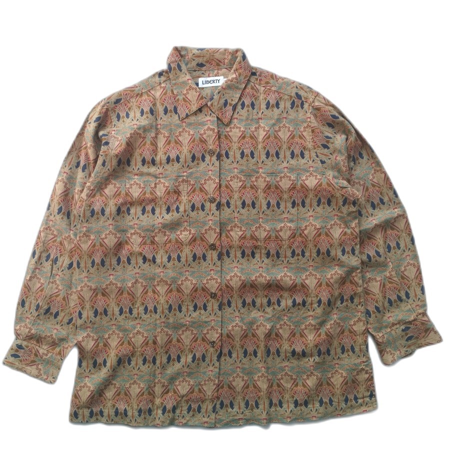 Kemeja vintage Liberty London ethnic pattern shirt casual