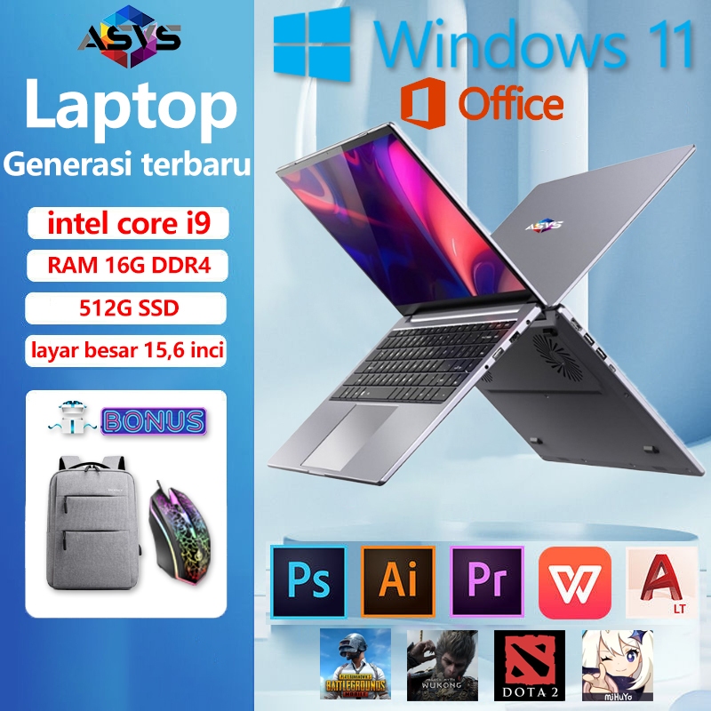 Baru Prosesor Intel Generasi core i9 Laptop Terbaru untuk Gaming dan Pekerjaan Rumahan 15.6 Inci, Me