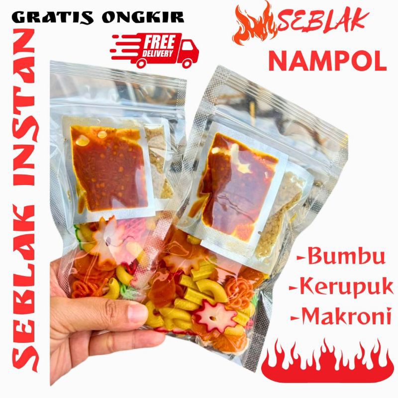 

Seblak Instan Nampol Bumbu Pedas Mantap Komplit Kerupuk Makroni / Baso aci instan cuanki