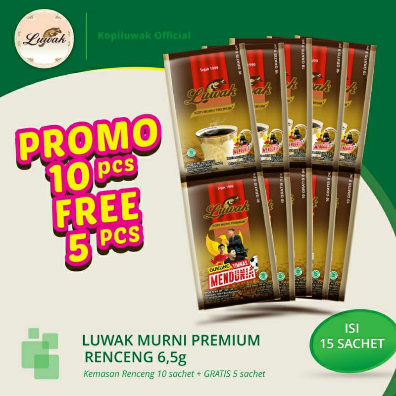 

15sachet Kopi Luwak Murni Premium