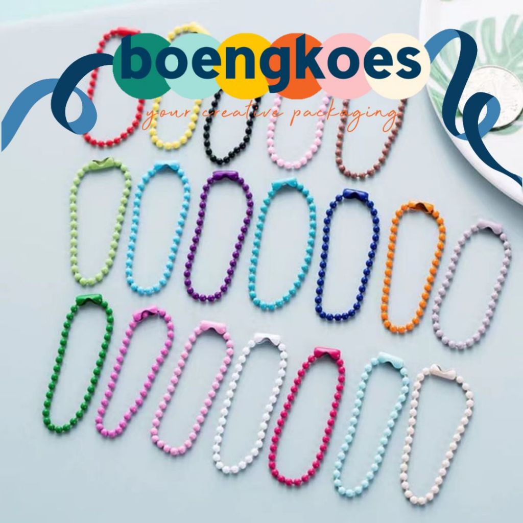 

RANTAI BIJI LADA WARNA 10pcs/pack, rantai label hang tag hiasan kartu hampers, gantungan kartu