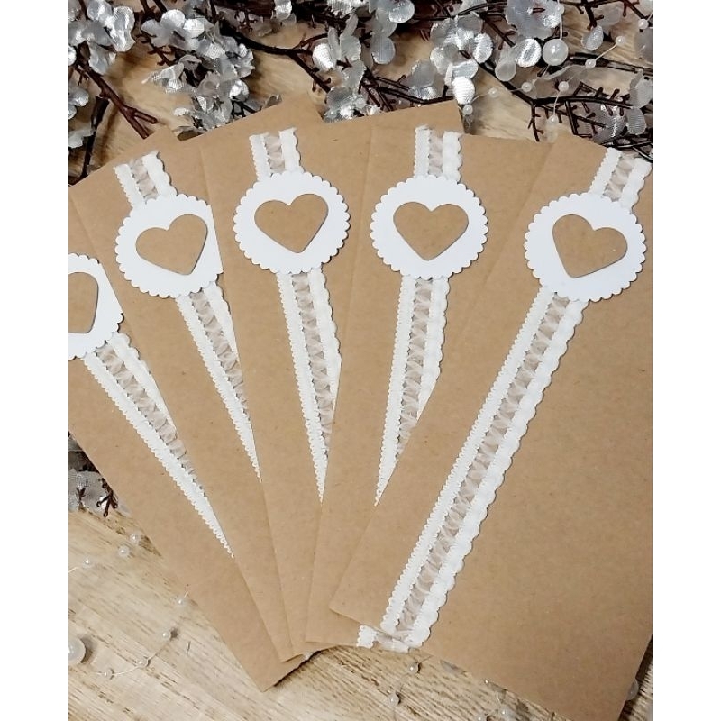 

amplop renda hati (1 set 5pcs) serbaguna uang angpau wedding gift lebaran die cut 8x16