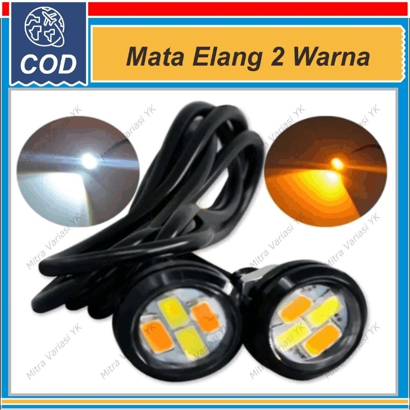 LAMPU MATA ELANG 2  WARNA SEIN SENJA KOTA DRL SEN LED LAMPU TEMBAK EAGLE EYE MOTOR NYALA TERANG