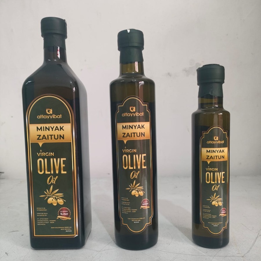 

Minyak Zaitun Attayyibat Virgin Olive Oil 1 liter / 1000 ml / 1 liter