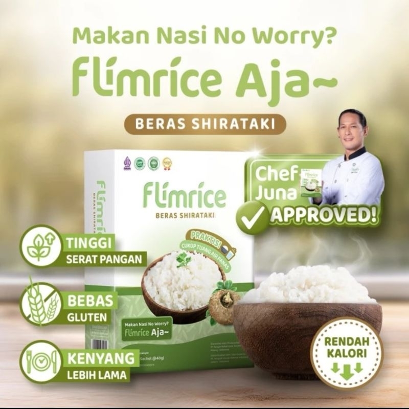 

Flimrice Nasi Shirataki (nasi diet) 1 box isi 7 sachet