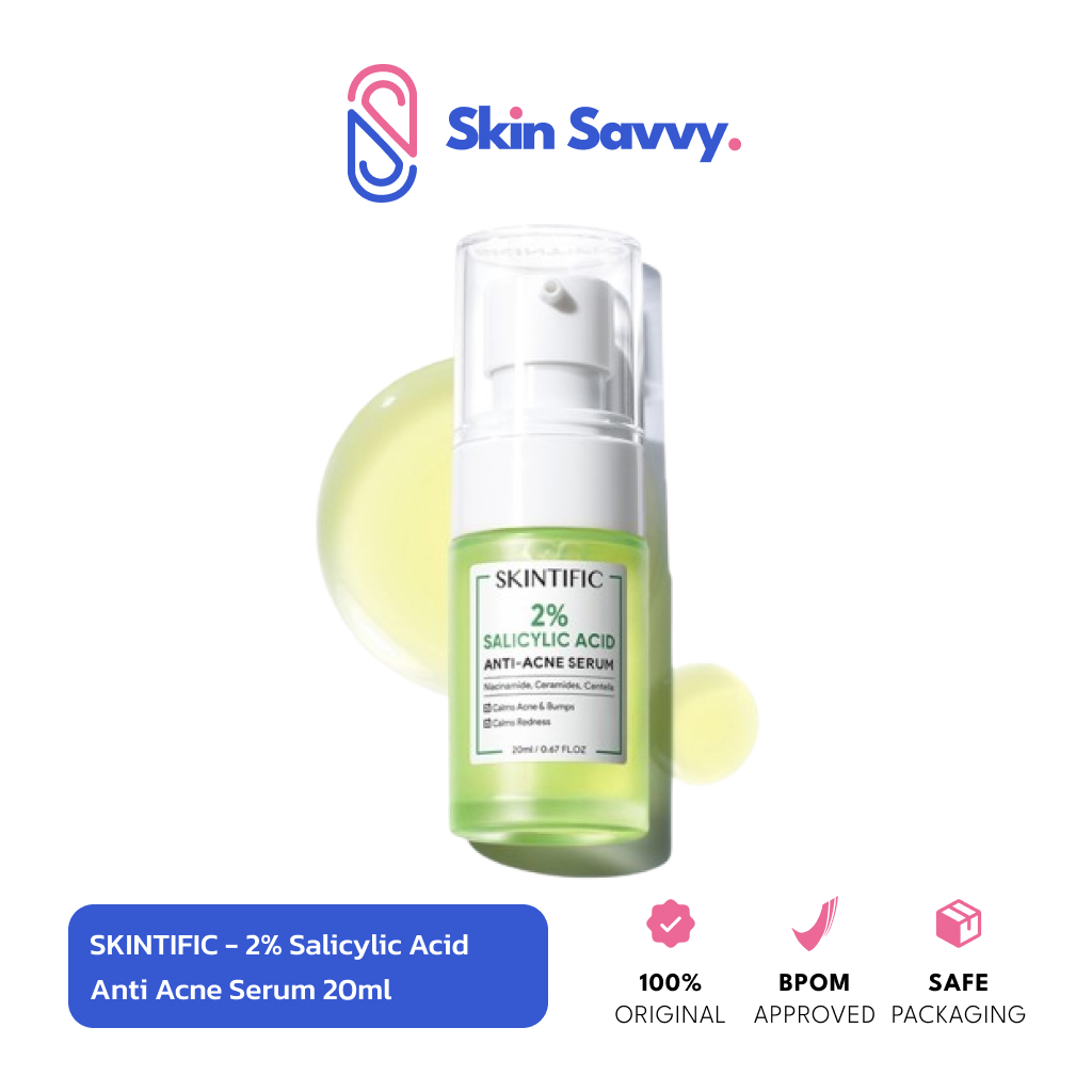 SKINTIFIC - 2% Salicylic Acid Anti Acne Serum 20ml | Serum Mencerahkan Dark Spot Komedo anti aging