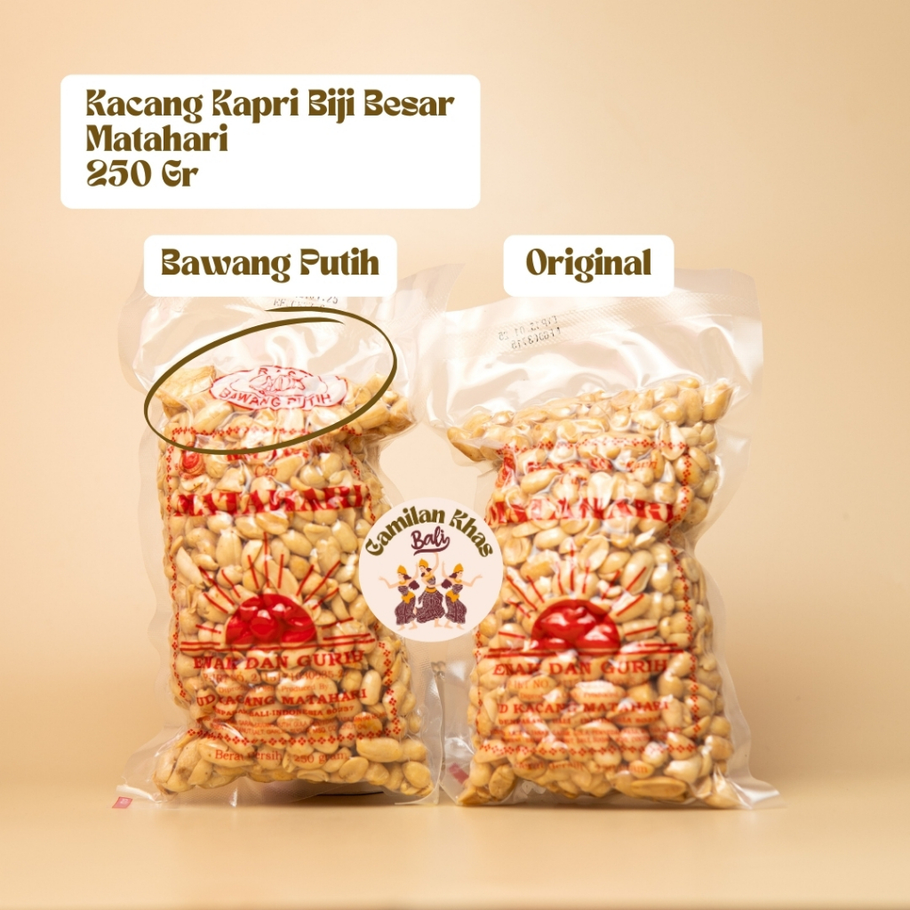 

Kacang Bali Cap MATAHARI Rasa Original & Bawang Putih (250gr)