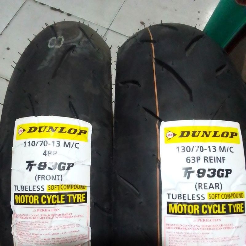 ban Dunlop import TT93GP ring 13 ukuran 110-70/13 dan 130-70/13 soft compound