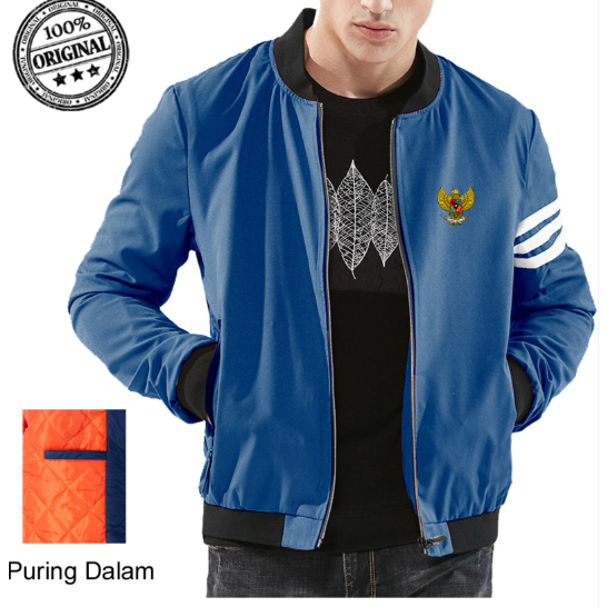 Jaket Bomber Logo Garuda | Bomber Pria Custom Logo Garuda | Jaket Motor | Bomber Varsity Tebal | Jak