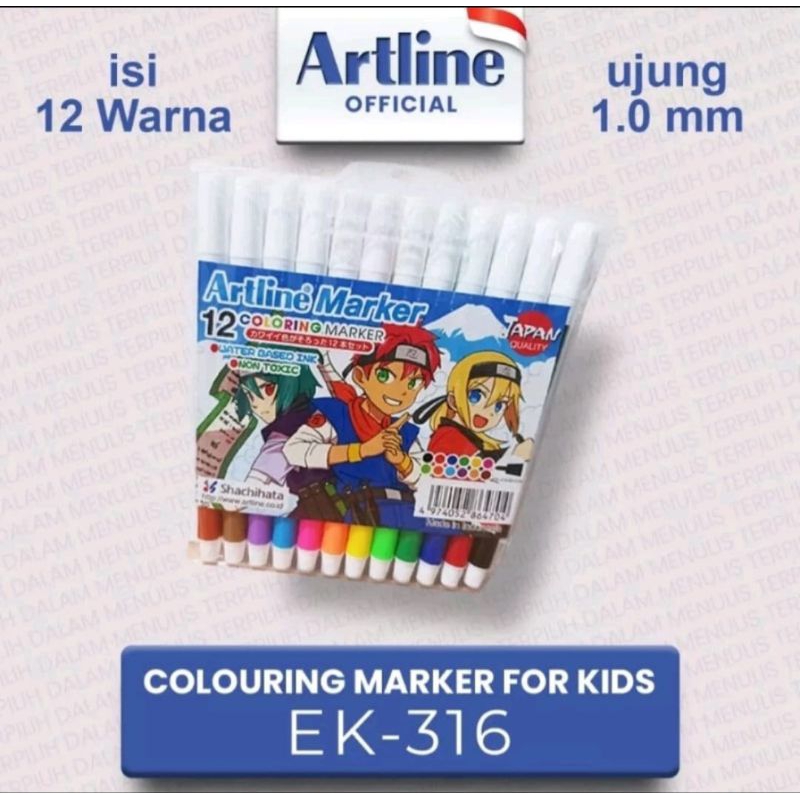 

SPIDOL KECIL ARTLINE 12 WARNA