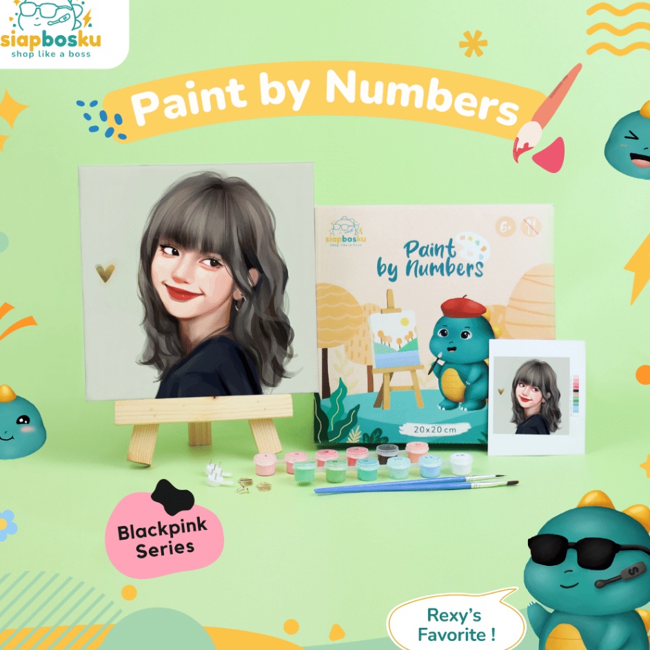 

UPGRADE PAINT BY NUMBER 2x2 CM BLACKPINK SERIES KANVAS PAINTING KIT WITH FRAME SIAP LUKIS