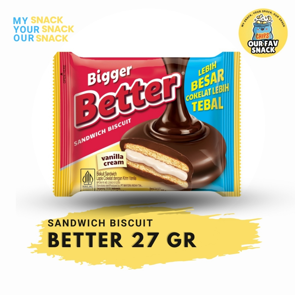 

Better 27 Gram Biskuit Berlapis Coklat Sandwich Biscuits Vanilla