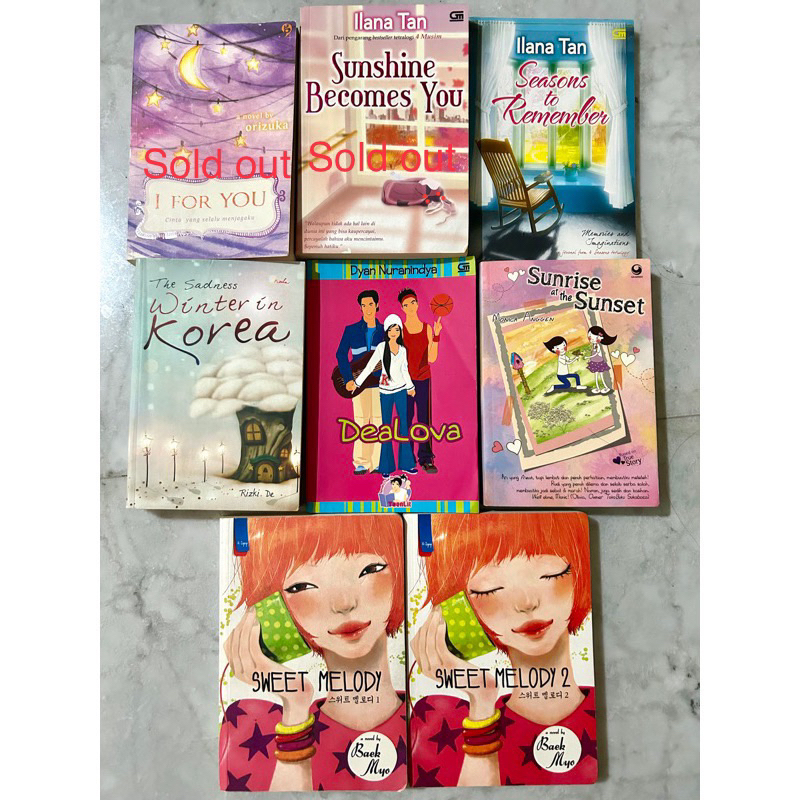 Novel Best Seller Preloved Original (Ilana Tan Sunshine Becomes You, Orizuka I For You, Baek Myo Swe