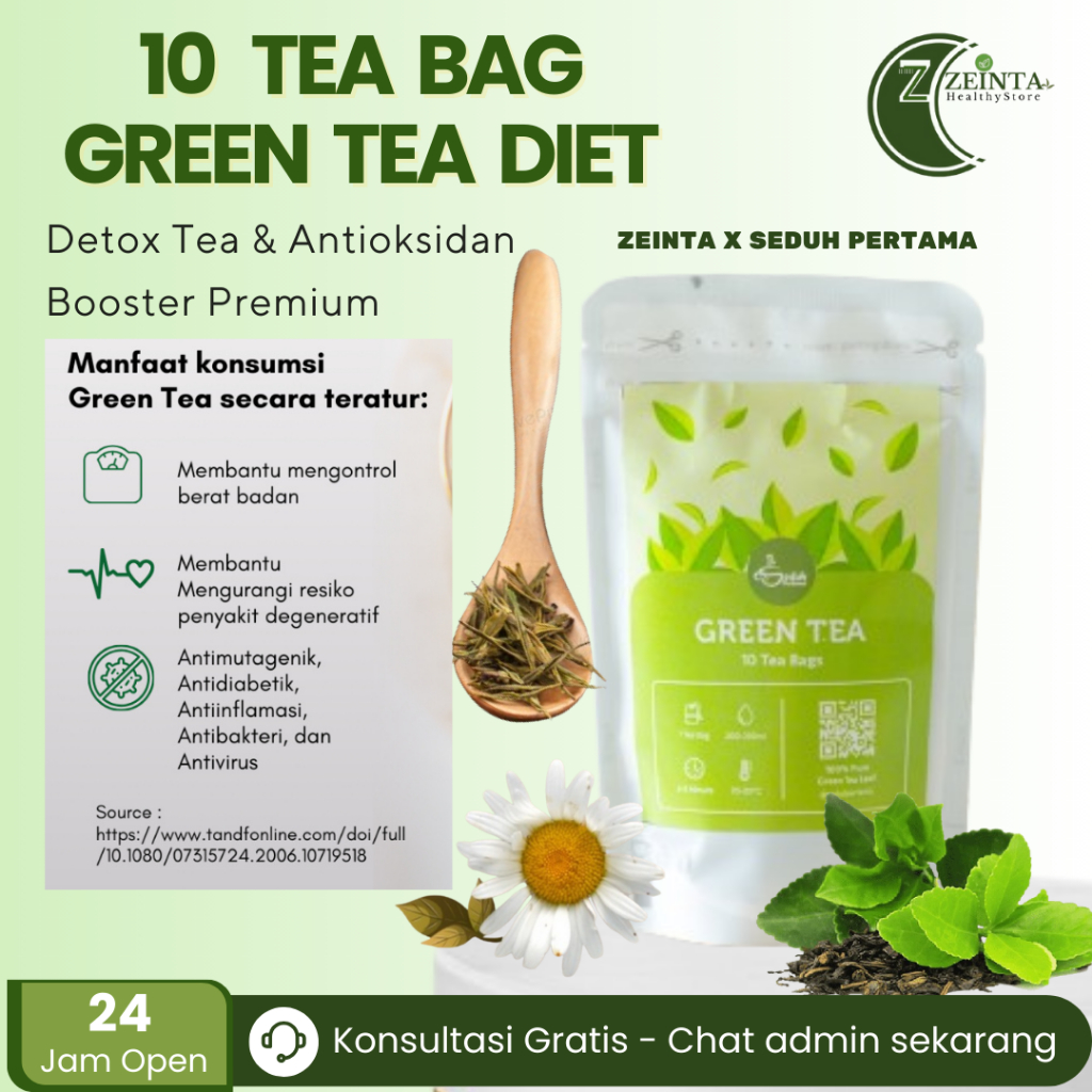 

TEA BAG Green Tea Diet Herbal Garansi Turun BB