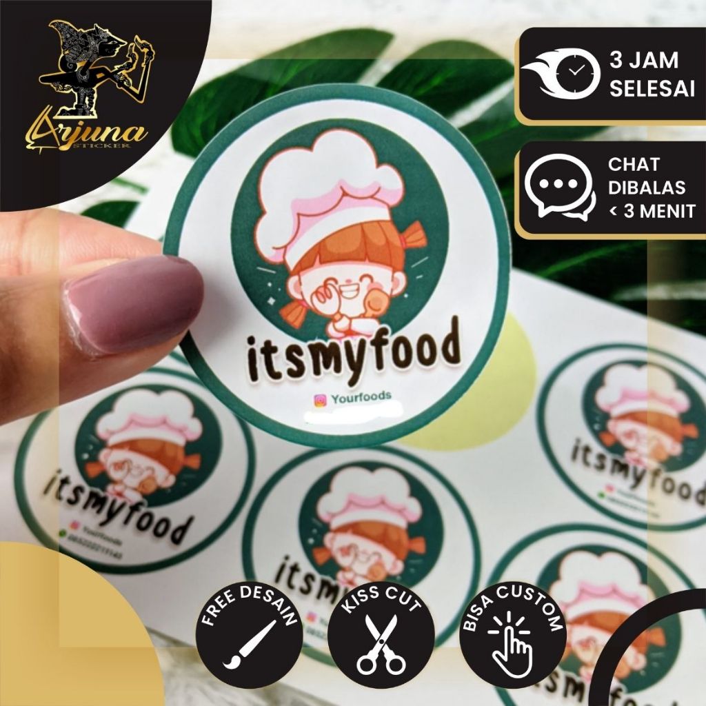 

SBC 8-15 Cetak Stiker Logo Olshop Custom Sticker Label Box Makanan