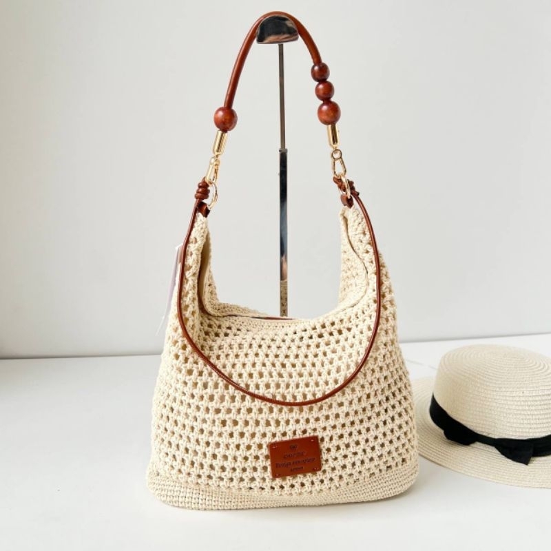 Tas Chio selempang tote bag coklat nude beige