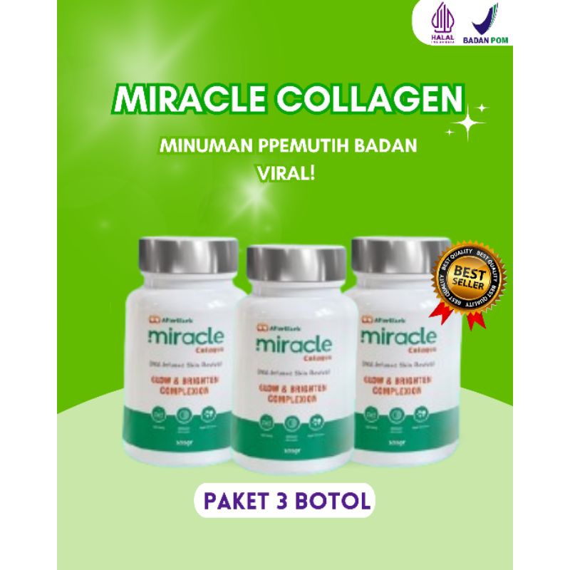 Paket 3 Botol After Blank Miracle Minuman Collagen Infus Whitening Ampuh Mencerahkan Seluruh Tubuh P
